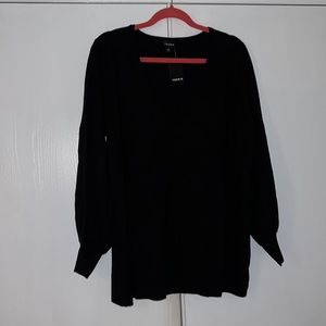 Black sweater with blouson sleeves